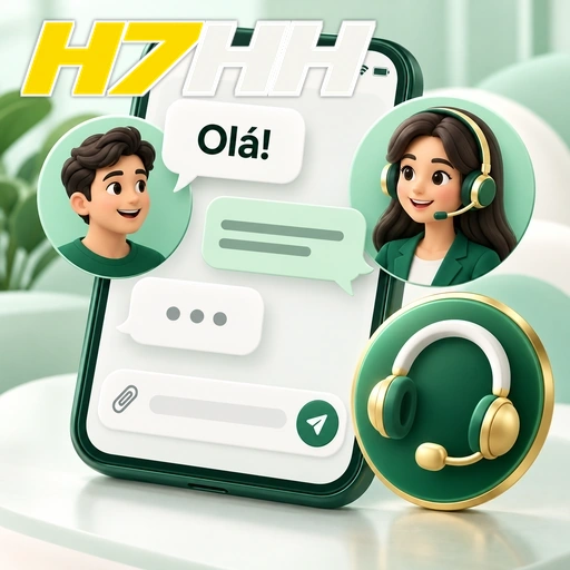 H7HH — ilustração de conversa de suporte no celular com atendente e headset