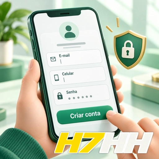 H7HH — ilustração de preenchimento de formulário para criar uma conta no celular