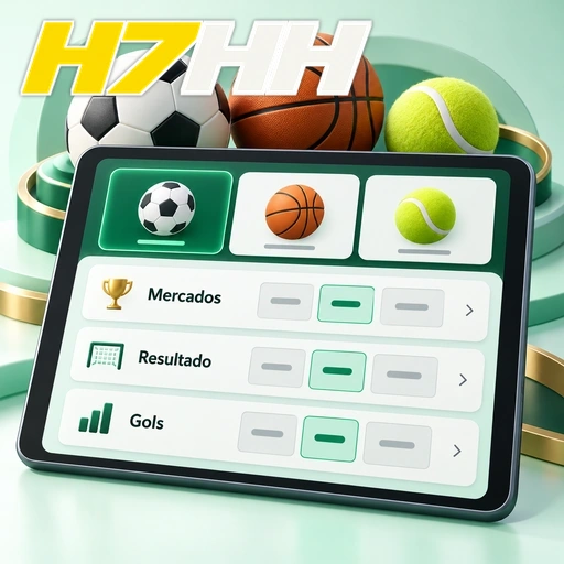 H7HH — ilustração de mercados esportivos em tablet com bolas de diferentes esportes
