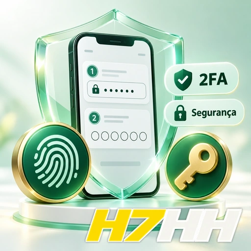 H7HH — ilustração de segurança da conta com autenticação em duas etapas, impressão digital e chave